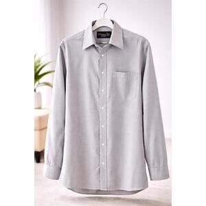 Christian Dior Monsieur Button Down Shirt Mens 15½ Gray Cotton Blend Made USA